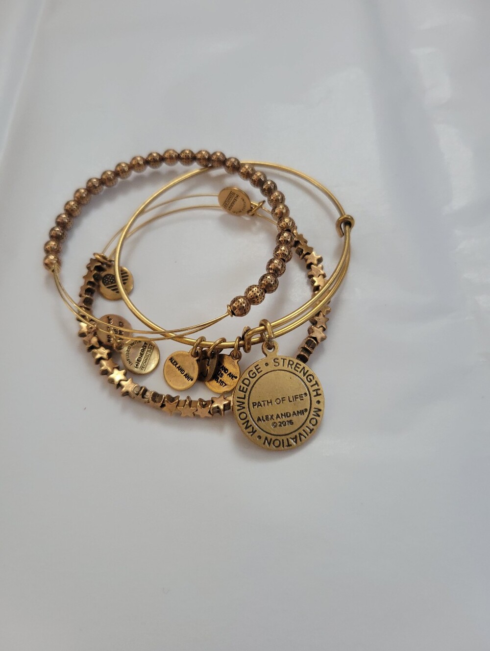 Alex and Ani Rafaelian Gold Bangle Bracelet Stack - Set of 3